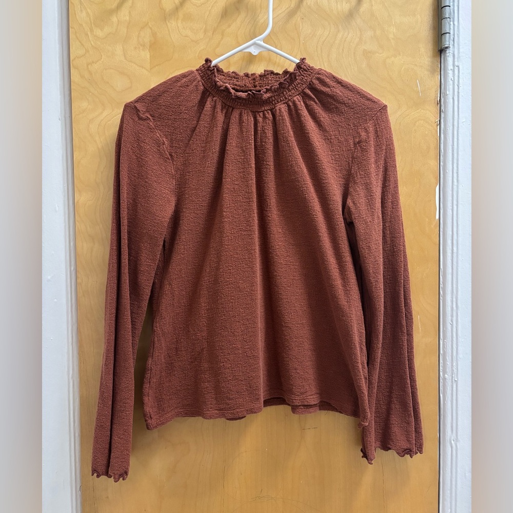 Madewell Texture & Thread Ruffled Mockneck Top - Picture 2 of 5